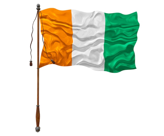 National flag of Cote d'Ivoire Background with flag of Cote d'Ivoire