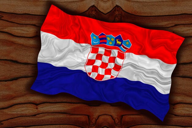 クロアチアの国旗とクロアチアの背景の国旗