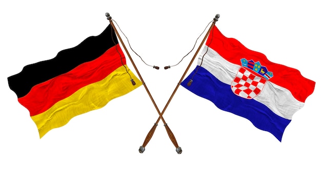 National flag of Croatia and Germany Background for designers