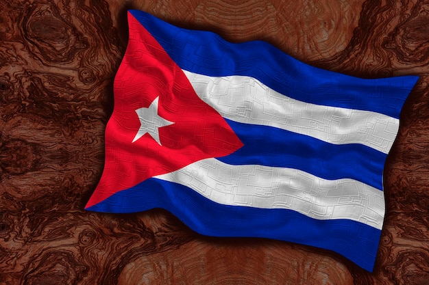 쿠바의 국기와 쿠바 배경의 국기