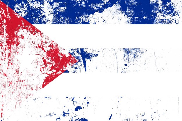 Photo national flag of cuba with texture. template for design