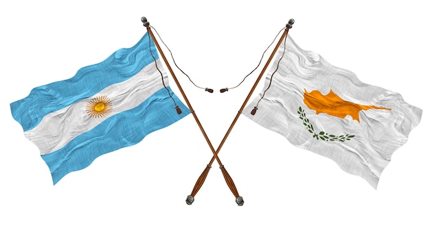 デザイナーのためのキプロスとアルゼンチンの背景の国旗