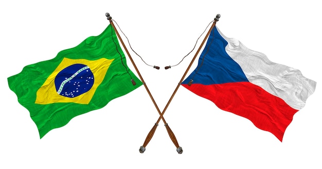 National Flag Czech Republic and Brazil Background for designers