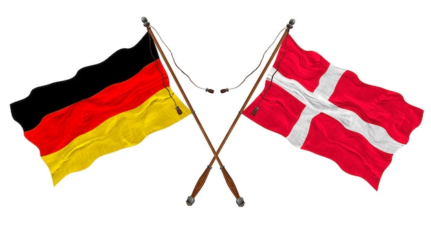 National flag of Denmark and Germany Background for designers