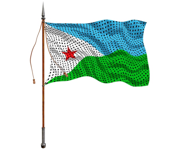 National flag of Djibouti Background with flag of of Djibouti