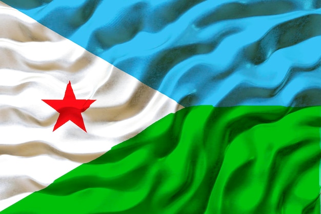 National flag of Djibouti Background with flag of of Djibouti