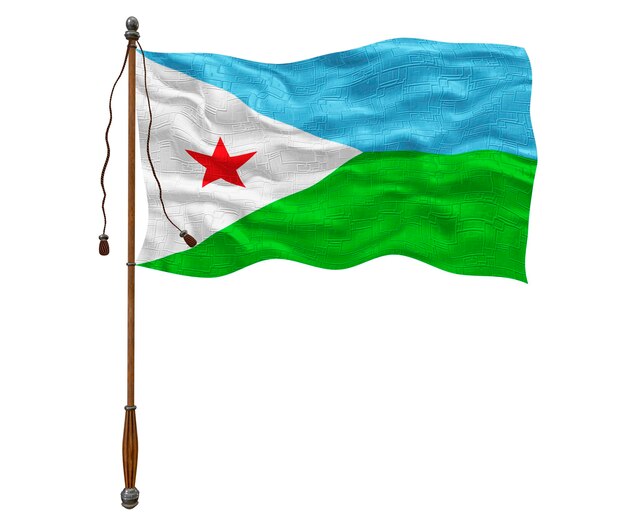 National flag of Djibouti Background with flag of of Djibouti