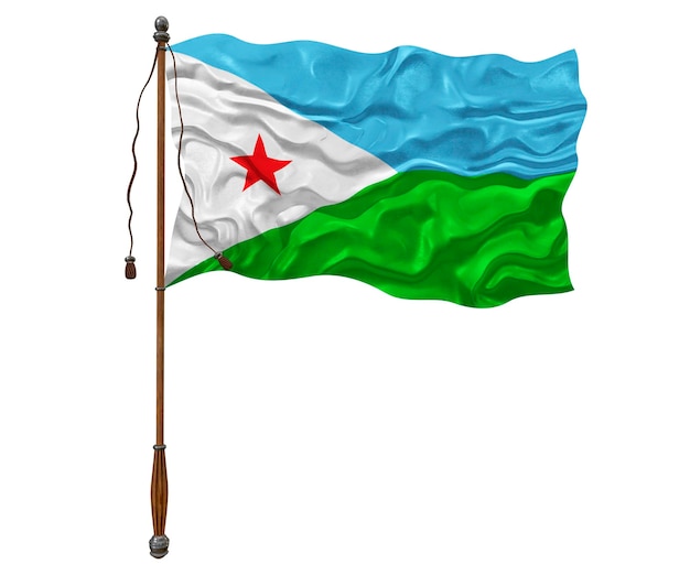 National flag of Djibouti Background with flag of of Djibouti
