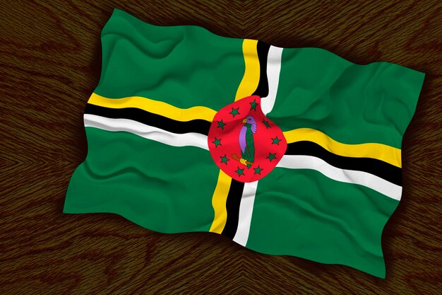 National flag of Dominica Background with flag of Dominica