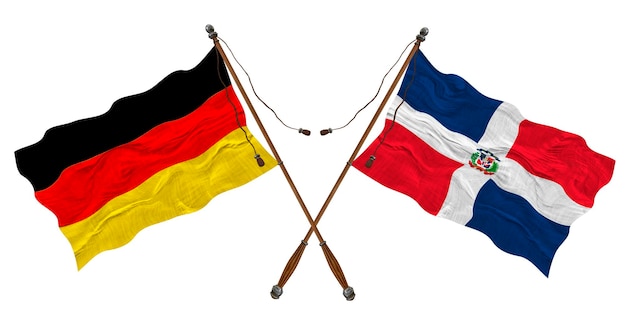 National flag of Dominican Republic and Germany Background for designers