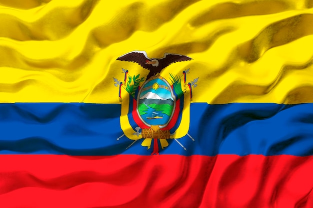 National flag of Ecuador Background with flag of Ecuador