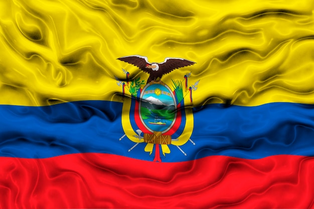 Photo national flag of ecuador background with flag of ecuador