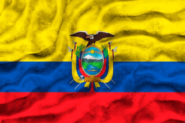 Photo national flag of ecuador background with flag of ecuador