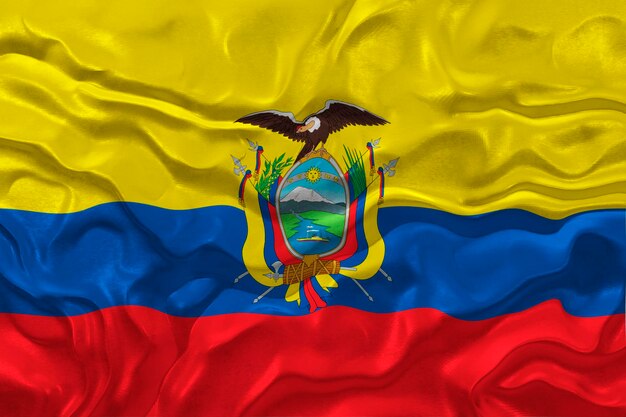 Photo national flag of ecuador background with flag of ecuador