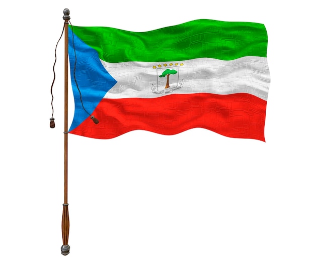 National flag of Equatorial Guinea Background with flag of Equatorial Guinea