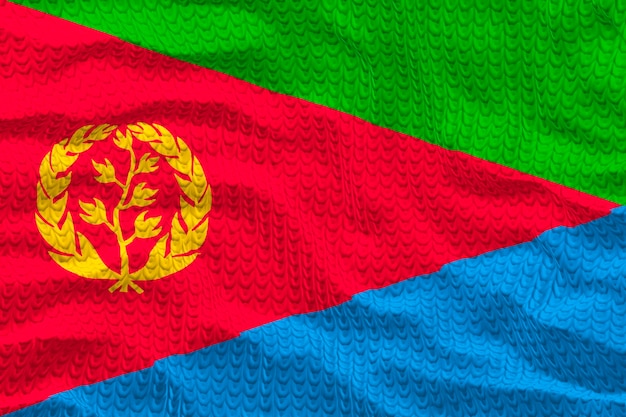 エリトリアの国旗と背景のエリトリアの国旗