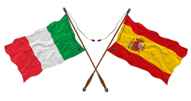 National flag of Espana and Italy Background for designers