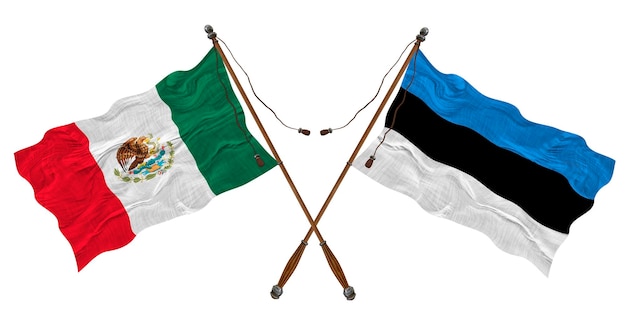 National Flag of Estonia and Mexico Background for designers