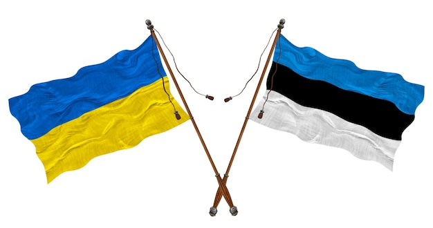 National Flag of Estonia and Ukraine Background for designers