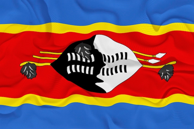 National flag of Eswatini Background with flag of Eswatini