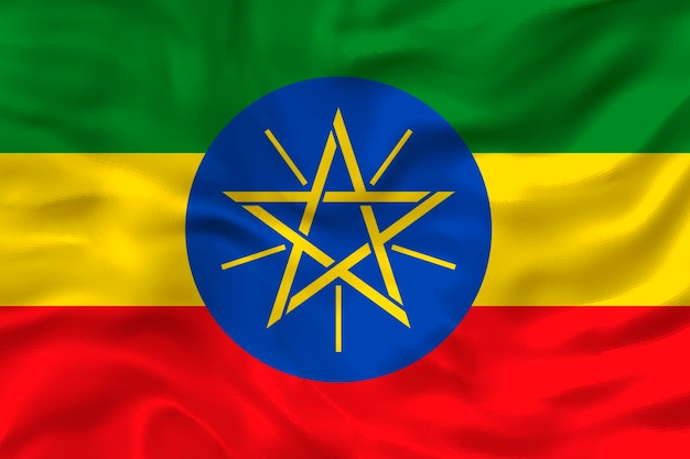 National flag of Ethiopia Background with flag of Ethiopia