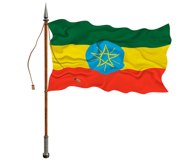 National flag of Ethiopia Background with flag of Ethiopia