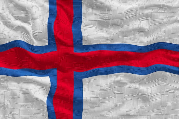 National flag of faroe islands background with flag of faroe islands