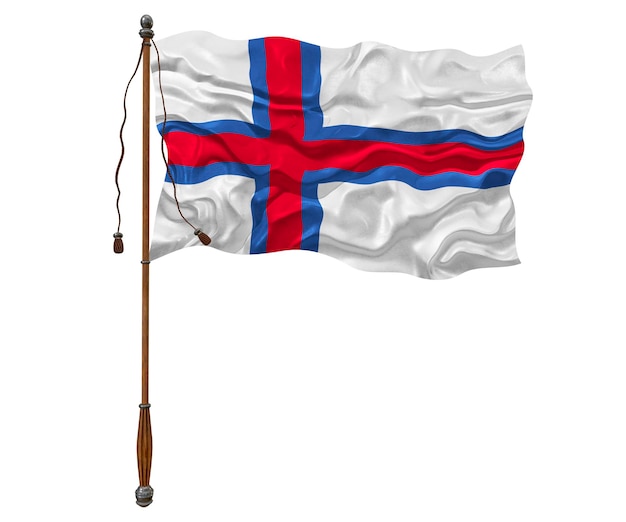 National flag of Faroe islands Background with flag of Faroe islands