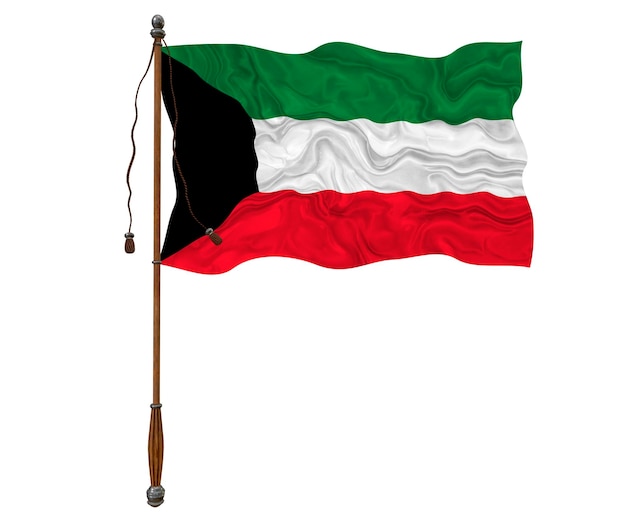 National flag Flag of Kuwait Background with flag Flag of Kuwait