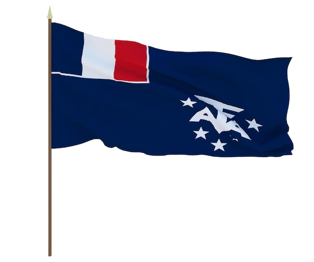 National flag of French southernd antarctic lands Background for editors and designers National holiday