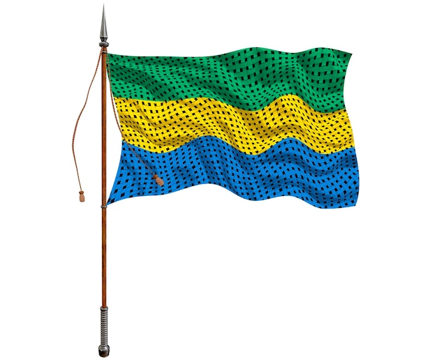 National flag of Gabon Background with flag of Gabon