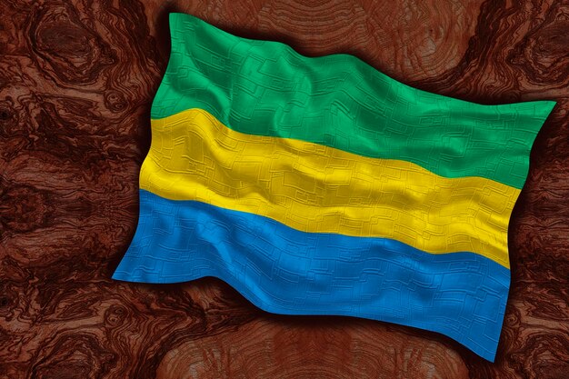 National flag of Gabon Background with flag of Gabon