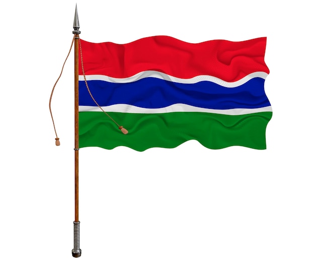 Photo national flag of gambia background with flag of gambia