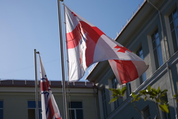 National flag of Georgia waving in wind