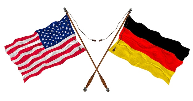 National flag of Germany and United States of America Background for designers