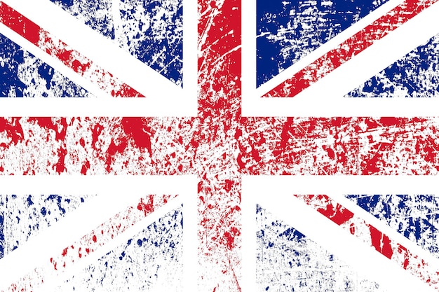 National flag of great britain with texture. template for design