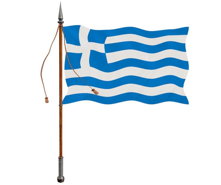 Photo ギリシャの国旗とギリシャの背景の国旗