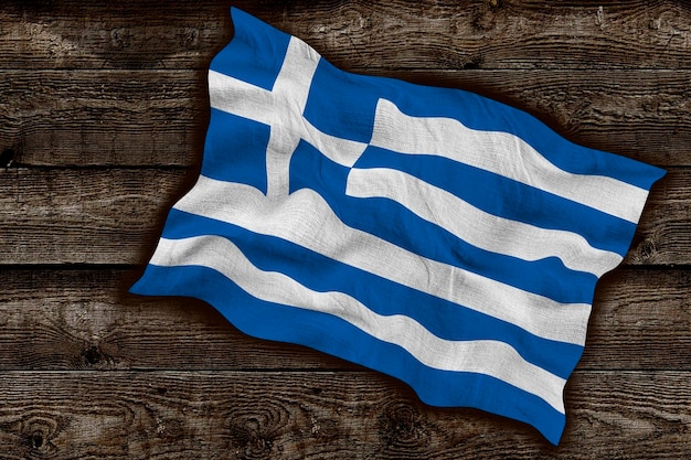 ギリシャの国旗とギリシャの背景の国旗