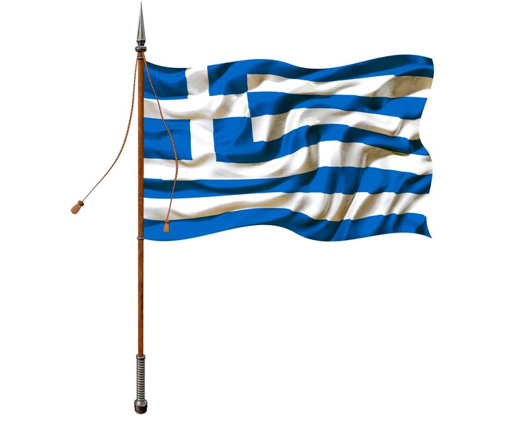 Photo ギリシャの国旗とギリシャの背景の国旗