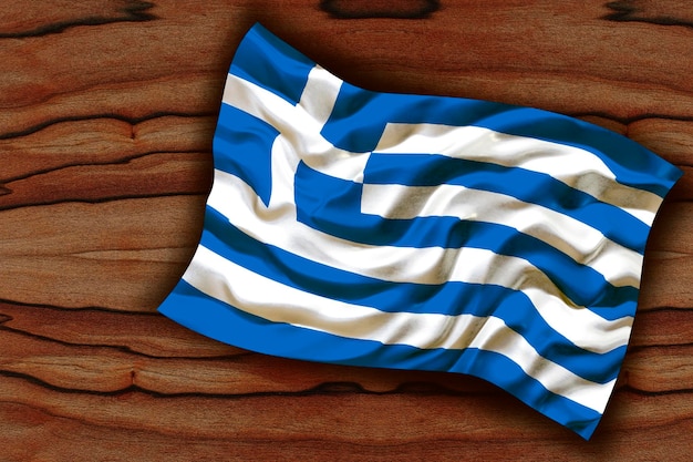 ギリシャの国旗とギリシャの背景の国旗