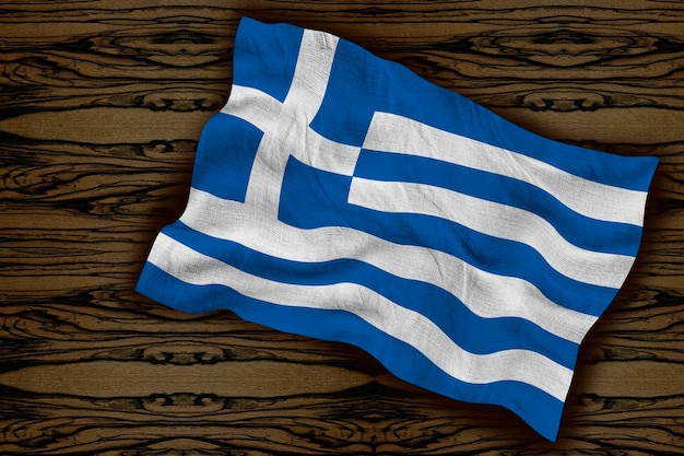 ギリシャの国旗とギリシャの背景の国旗