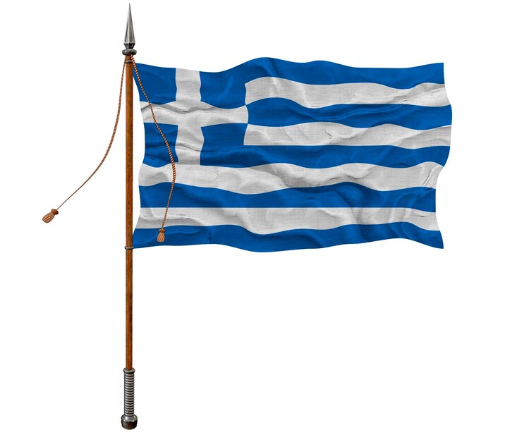 Photo ギリシャの国旗とギリシャの背景の国旗