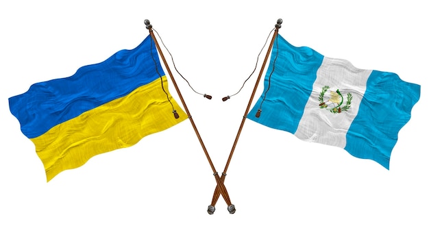 National flag of Guatemala and Ukraine Background for designers