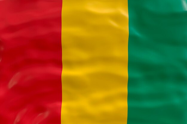 National flag of Guinea Background with flag of Guinea