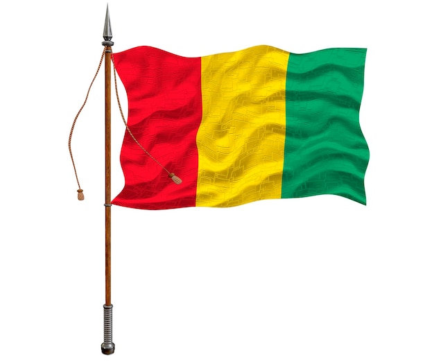 National flag of Guinea Background with flag of Guinea