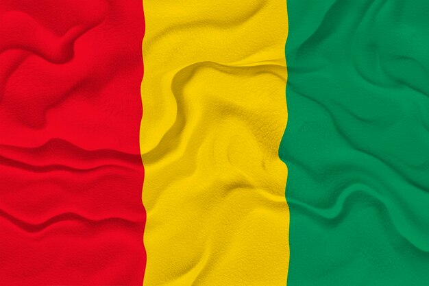 National flag of guinea background with flag of guinea