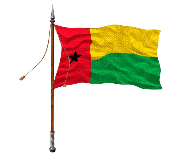 Photo national flag of guineabissau background with flag of guineabissau