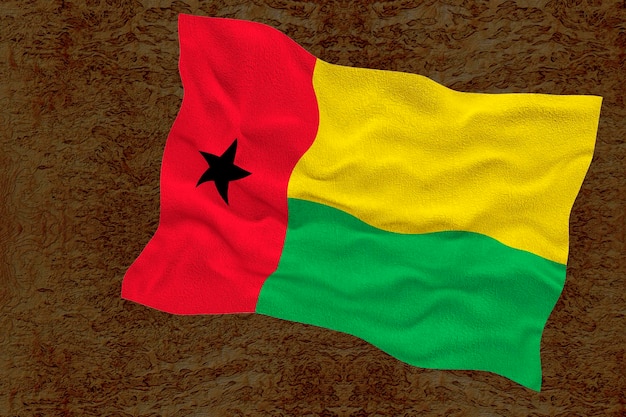 National flag of GuineaBissau Background with flag of GuineaBissau