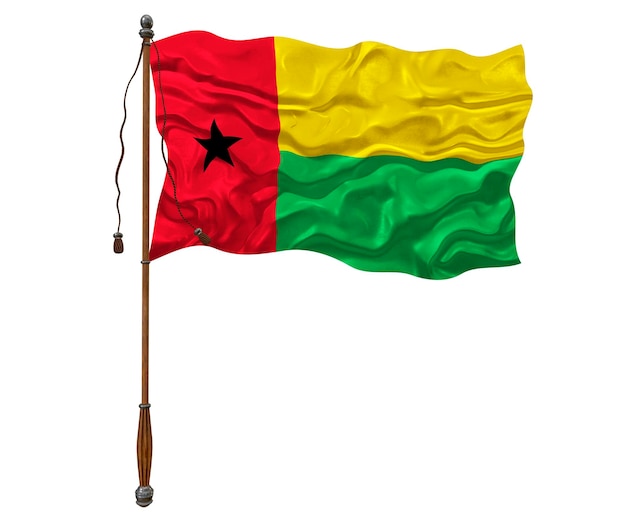 National flag of GuineaBissau Background with flag of GuineaBissau