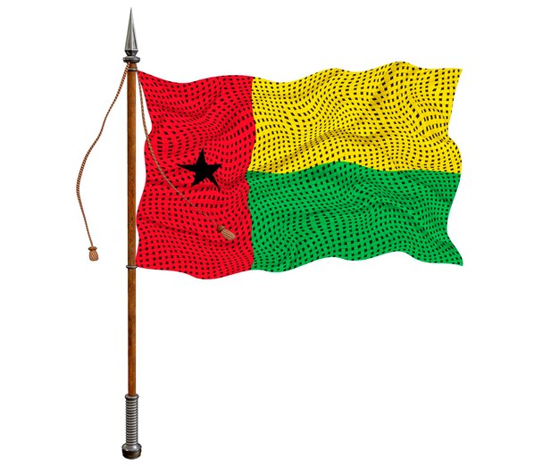 National flag of GuineaBissau Background with flag of GuineaBissau